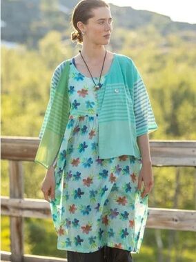 Gudrun Sjödén Madras Unique Stripes Swedish Collection Lagenlook Blouse Top L/XL